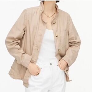 J. Crew Ruffled Cotton Chino Chore Jacket Tan XXL